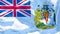 The national flag of British Antarctic Territory flutters in the wind