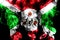 National flag of Burundi made from colored smoke isolated on black background