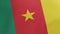 National flag of Cameroon waving original size and colors 3D Render, Cameroonian flag or drapeau du Cameroun have the