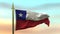 National Flag of Chile waving in the wind against the sunset sky background slow motion Seamless Loop