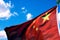 National flag of china and clouds