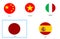 National flag China, Italy, Japanese, Vietnam, Spain. Current country There is an epidemic Corona Virus and Kovid-19. The national