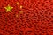 National flag of China made of water drops. Background forecast concept