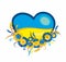 National flag colored. Flag of Ukraine with heart shape  - vector iillustration