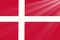 The national flag of Denmark.