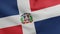 National flag of Dominican Republic waving 3D Render, Dominican flag textile designed by Juan Pablo Duarte, Dominican