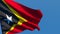 The national flag of East Timor is flying in the wind