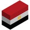 National flag of Egypt - Isometric 3d rendering.