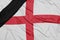 National flag of england with black mourning ribbon