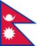 National Flag Federal Democratic Republic of Nepal - vector, emblem of the crescent moon with eight rays visible out of sixteen in