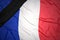national flag of france with black mourning ribbon