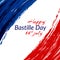 The national flag of France Blue white and red stripes grunge texture Happy Bastille Day 14 july Patriotic watercolor background