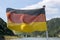 National flag of Germany at the stern of the ship