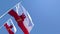 The national flag of Gibraltar flutters in the wind