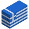 National flag of Greece - Isometric 3d rendering.