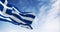 National flag of Greece waving in the wind on a clear day