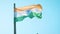 The National Flag of India is a horizontal rectangular tricolour of India saffron, white and India green, with the