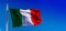 National flag of Italy waving in the wind over blue sky