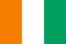 National flag of the Ivory Coast. The main symbol of an independent country. An attribute of the large size of a democratic state