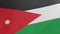National flag of Jordan waving original size and colors 3D Render, kingdom jordan flag textile used Pan-Arab Colors