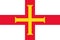 National Flag Jurisdiction of the Bailiwick of Guernsey, red Saint George`s Cross with an additional gold Norman cross