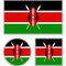 National flag of Kenya. Black red green vector illustration.