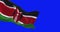 National flag of Kenya waving on blue screen