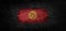 National flag of the Kirghizia on dark fabric