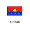National flag of Kiribati in simple colors with name icon