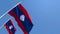 The national flag of Laos is flying in the wind