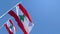 The national flag of Lebanon flutters in the wind