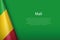 national flag Mali isolated on background with copyspace