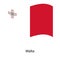 National flag of Malta republic. Patriotic sign in official country colors: white and red.