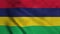 The national flag of Mauritius is flying in the wind. 4K