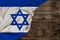 National flag of modern state of Israel, beautiful silk, background old wood, concept of tourism, economy, politics, emigration,
