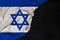 National flag of modern state of Israel, beautiful silk, black blank, concept of tourism, economy, politics, emigration,