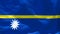 The national flag of Nauru flutters in the wind