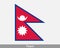 National Flag of Nepal. Nepalese Country Flag. Federal Democratic Republic of Nepal Detailed Banner. EPS Vector Illustration Cut F