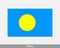 National Flag of Palau. Palauan Country Flag. Republic of Palau Detailed Banner. EPS Vector Illustration Cut File