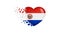 National flag of Paraguay in heart illustration. With love to Paraguay country. The national flag of Paraguay fly out small hearts