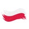 National Flag Of Poland, Designed Using Brush Strokes,Isolated On A White Background. Vector Illustration.