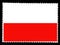 National flag of Poland illustration. Official colors and proportion of flag of Poland.Old postage stamp isolated on black backgr