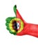 National flag of Portugal over hand