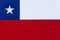 National flag of the Republic of Chile on a fabric base