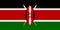 The national flag of the Republic of Kenya is isolated in official colors