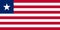 The national flag of the Republic of Liberia is isolated in official colors