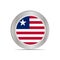 The national flag of the Republic of Liberia is isolated in official colors