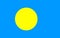 National Flag Republic of Palau, light blue field with the large yellow disk shifted slightly to the hoist-side of center