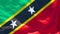 The national flag of Saint Kitts and Nevis flutters in the wind
