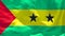 The national flag of Sao Tome And Principe flutters in the wind